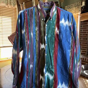 Vintage Colours Alexander Julian Button Up Shirt Cotton Mens XL 90’s Rare Design